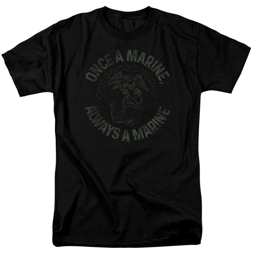 US Marine Corps Always A Marine Unisex Adult T-Shirt for Men and Women Black