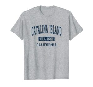 catalina island california ca vintage athletic sports design t-shirt