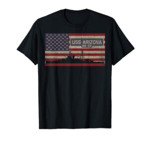 uss arizona bb-39 battleship usa american flag t-shirt