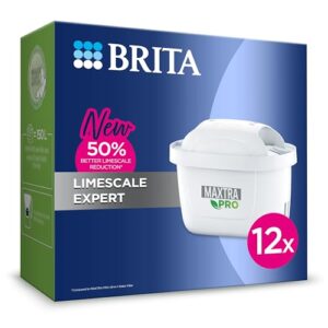 brita maxtra pro limescale expert water filter cartridge 12 pack (new) - original brita refill for ultimate appliance protection, reducing impurities, chlorine and metals