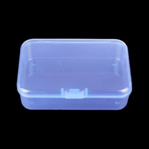 Goodma 12 Pieces Mini Rectangular Plastic Boxes Empty Storage Organizer Containers with Hinged Lids for Small Items and Other Craft Projects (Blue, 3.3 x 2.2 x 1 inch)