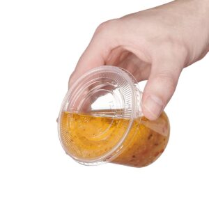 Comfy Package [50 Sets] 5.5 oz. Plastic Portion Cups With Lids, Souffle Cups, Condiment Cups