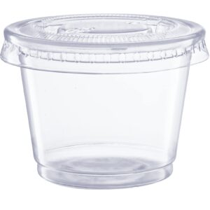 Comfy Package [50 Sets] 5.5 oz. Plastic Portion Cups With Lids, Souffle Cups, Condiment Cups