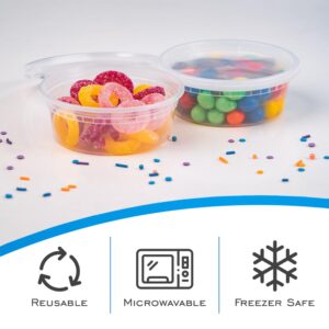 EDI [8 OZ, 25 Sets] Plastic Deli Food Storage Containers with Airtight Lids | Microwave-, Freezer-, Dishwasher-Safe | BPA Free | Heavy-Duty | Meal Prep | Leakproof | Recyclable