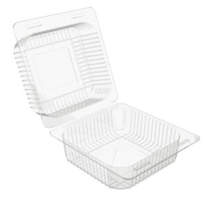 160 Pcs Clear Plastic Hinged Take Out Containers Disposable Clamshell Food Cake Containers with Lids 5.3 x 4.7 x 2.8 inch for Dessert, Cakes, Cookies, Salads, Pasta, Sandwiches