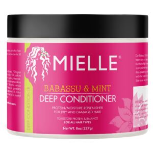 Mielle Organics Rosemary Mint Scalp & Hair Strengthening Oil and Babassu & Mint Deep Conditioner Bundle