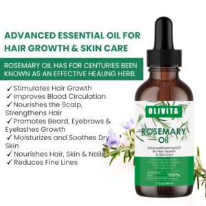 Hair Growth Serum, Rosemary Oil for Organic, Dry Damaged and Growth, Scalp Treatment, Thickening Moisture Loss Regrowth