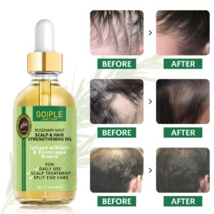 Organic Rosemary Oil For Hair Growth 3.1 FL OZ, Pure Natural Scalp Hair Growth Oil With Essential Oils, Rosemary Hair Oil Nourishing Treatment For Split Ends, Dry Scalp, Hair Growth