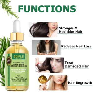 Organic Rosemary Oil For Hair Growth 3.1 FL OZ, Pure Natural Scalp Hair Growth Oil With Essential Oils, Rosemary Hair Oil Nourishing Treatment For Split Ends, Dry Scalp, Hair Growth