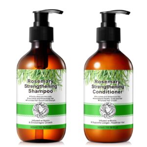 Rosemary Shampoo and Conditioner,Hair Growth Shampoo and Conditioner for Thinning Hair Strengthening Scalp Health Promotes Hair Regrowth,Shampoo and Conditioner for Hair Loss for Women Men