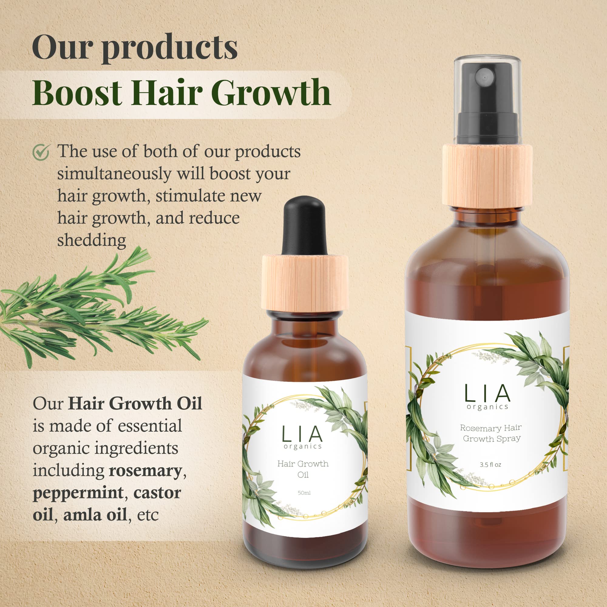 Lia Organics Rosemary Hair Growth Scalp Spray