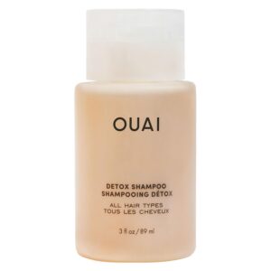 ouai detox shampoo travel size - clarifying shampoo for build up, dirt, oil, product and hard water - apple cider vinegar & keratin for clean, refreshed hair - sulfate-free hair care (3 oz)