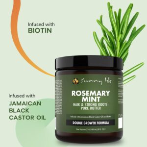 Sunny Isle Rosemary Mint Hair and Strong Roots Butter 8oz | Infused with Biotin & Jamaican Black Castor Oil | Strengthen and Nourish Hair | Dry Scalp, Split Ends…