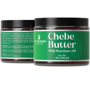 chebe butter for hair growth with rosemary oil. 2oz vegan chebe hair butter grease for hair men, women. hair thickening, moisturizing, strengthening. hair growth scalp treatment for dry, brittle hair