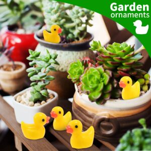 100 Pcs Mini Resin Ducks Bulk Tiny Ducks Set for Potted Miniature Decoration Garden Dollhouse Cake Decoration DIY Slime Kit Craft Charms Party Toys