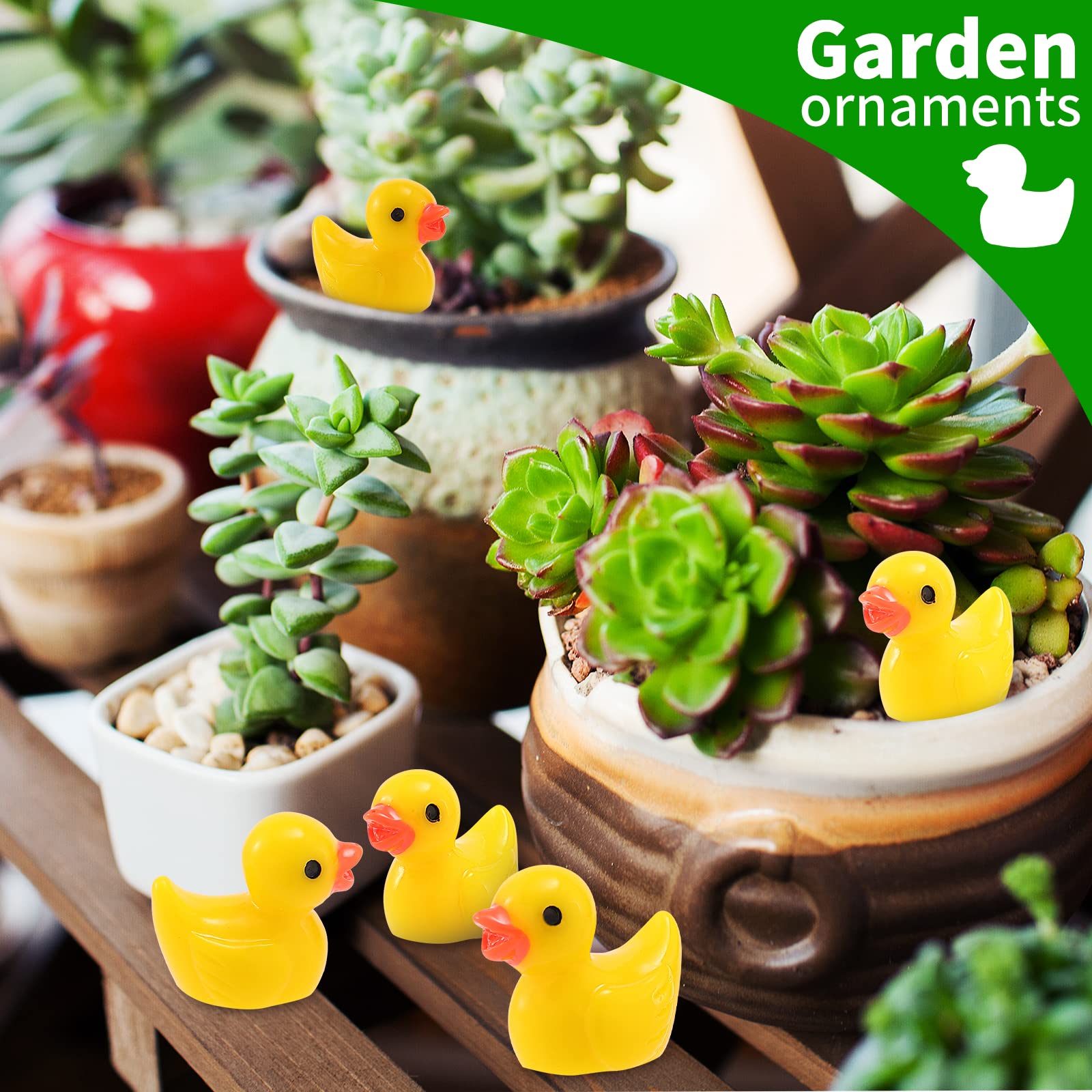 100 Pcs Mini Resin Ducks Bulk Tiny Ducks Set for Potted Miniature Decoration Garden Dollhouse Cake Decoration DIY Slime Kit Craft Charms Party Toys