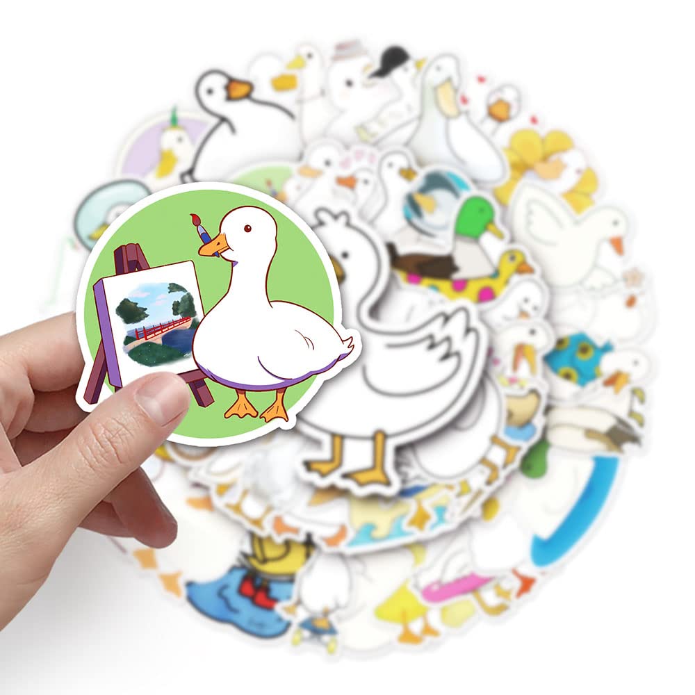 Cartoon Duck Stickers for Teens Girls Boys Kids,Lovely Waterproof Vinyl Stickers for Laptop Tablet Phone Hydroflasks Water Bottle Bike Luggage Cup Computer Mug,Cute Animals Decals Pack[Duck-50Pcs]