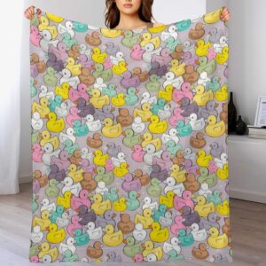 colorful baby ducks throw blanket, ultra soft microplush bed blanket, all season microfiber fleece throw for bed chair sofa couch bedroom 60"x50"