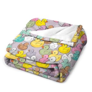 Colorful Baby Ducks Throw Blanket, Ultra Soft Microplush Bed Blanket, All Season Microfiber Fleece Throw for Bed Chair Sofa Couch Bedroom 60"X50"