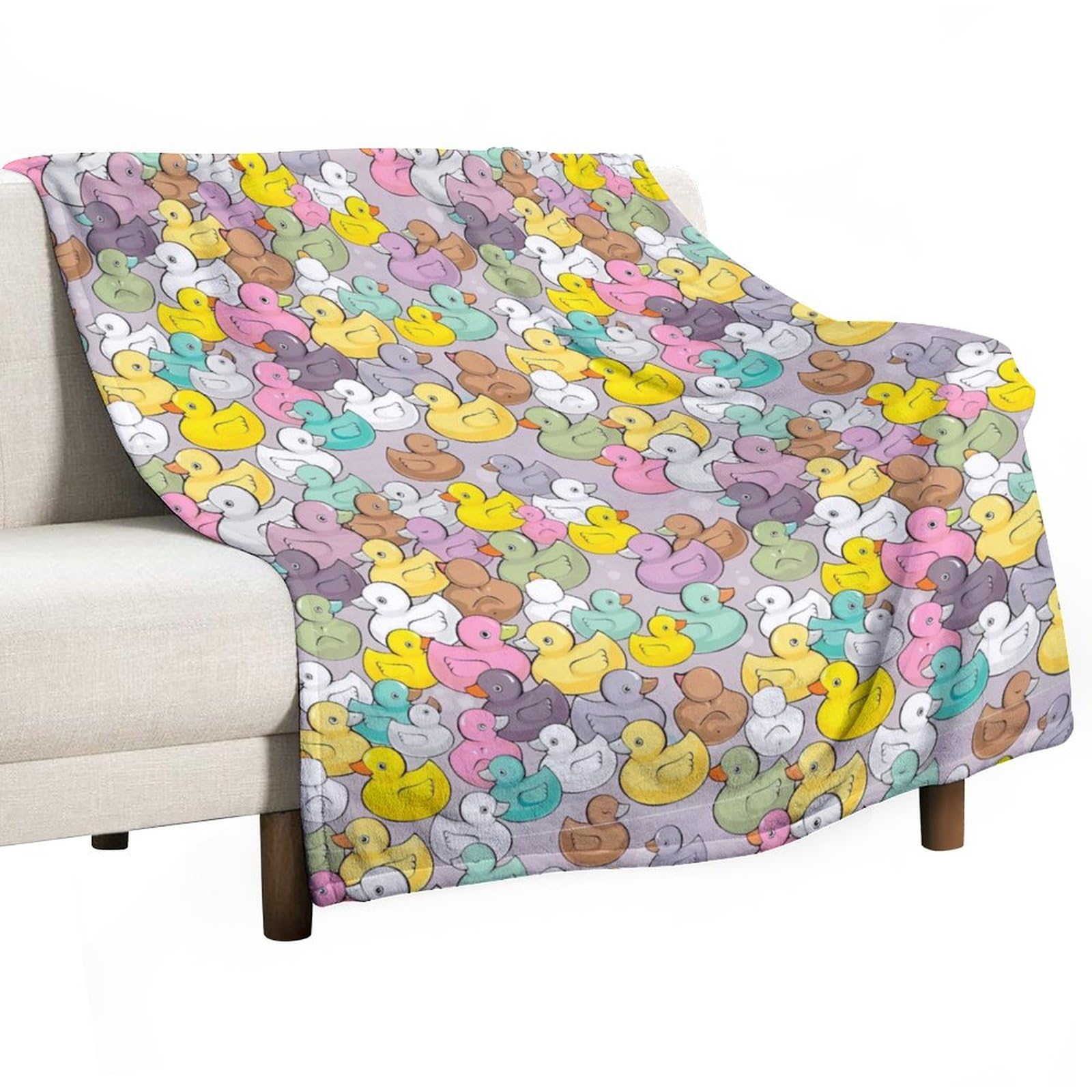 Colorful Baby Ducks Throw Blanket, Ultra Soft Microplush Bed Blanket, All Season Microfiber Fleece Throw for Bed Chair Sofa Couch Bedroom 60"X50"