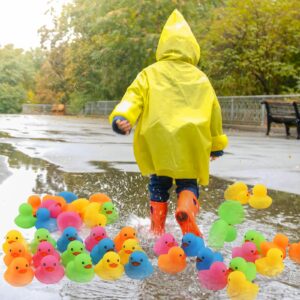 50Pcs Mini Rubber Duck Bath Toys, Multicolor Bath Ducks Bulk Float Duck Baby Bath Toy for Shower Birthday Party Favors Gift Classroom Summer Beach Pool Party Games