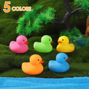 50Pcs Mini Rubber Duck Bath Toys, Multicolor Bath Ducks Bulk Float Duck Baby Bath Toy for Shower Birthday Party Favors Gift Classroom Summer Beach Pool Party Games