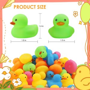 50Pcs Mini Rubber Duck Bath Toys, Multicolor Bath Ducks Bulk Float Duck Baby Bath Toy for Shower Birthday Party Favors Gift Classroom Summer Beach Pool Party Games