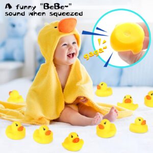 GADIEDIE Rubber Duck 50 Pack Mini Rubber Ducky Float Ducks Baby Bath Toy, Great for Jeep Ducking, Shower, Birthday Party, Carnival Game Gift(1.6"x 1.5" x 1.2")