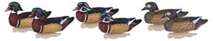 flambeau outdoors 8018suv storm front 2 wood duck decoys, classic floaters - 6-pack