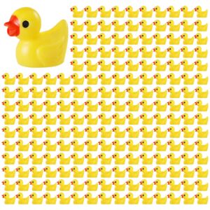 glisun 200 pieces mini resin ducks tiny duck for garden micro landscape ornament dollhouse prank christmas falloween birthday party favors diy decoration craft