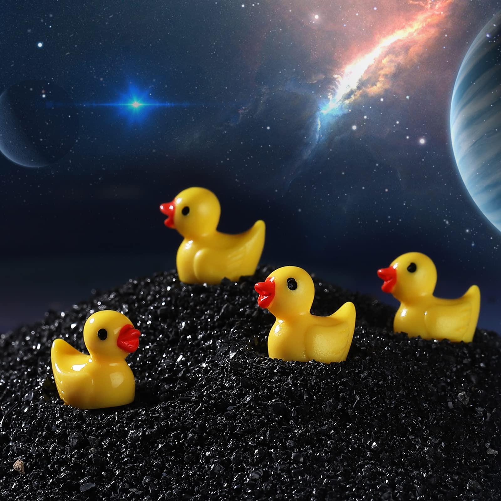 GliSun 200 Pieces Mini Resin Ducks Tiny Duck for Garden Micro Landscape Ornament Dollhouse Prank Christmas Falloween Birthday Party Favors DIY Decoration Craft