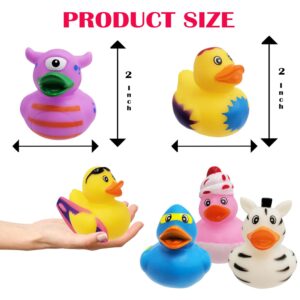 Assortment Rubber Duck Toy Duckies for Kids, Bath Birthday Gifts Baby Showers Classroom Incentives, Summer Beach and Pool Activity, 2" (10-Pack)