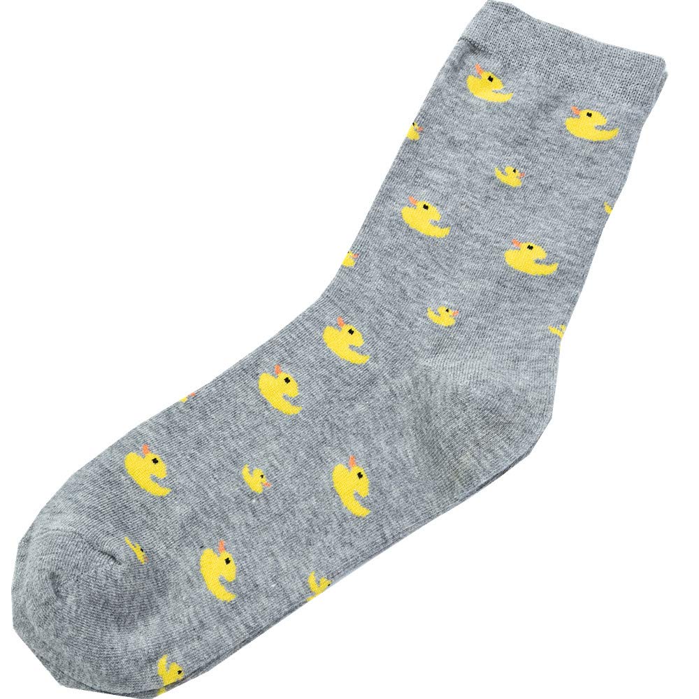 5 Pairs Women Crew Socks Casual Cute Cotton Animal Socks Long Ankle Socks Design for Girls X1-ducks907