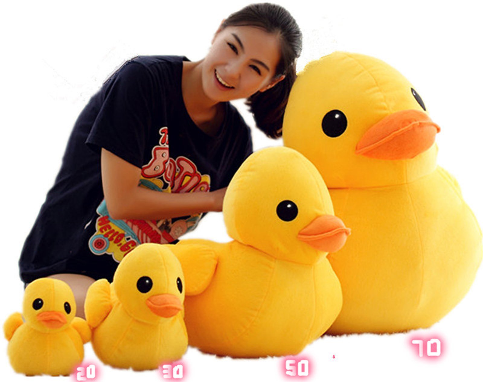 Bansusu 50CM Plush Yellow Duck Soft Stuffed Animal Toy Sofa Decoration for Kids Birthday