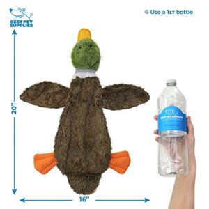 Best Pet Supplies Stuffing Free Squeaky Dog Toys for Small Dogs, Medium Dogs, and Large Dogs, Durable, Best Dog Chew Toy for Teething Puppy, Indoor Play, Holds Plastic Bottle - Wild Duck, Large