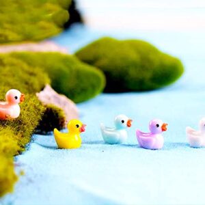 Neec 110 Pcs Mini Resin Duck，Miniature Figures Fairy Garden Ducks Tiny Ducks for Home Prank Game Dollhouse Ornament Handmade School Project Accessories