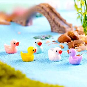 Neec 110 Pcs Mini Resin Duck，Miniature Figures Fairy Garden Ducks Tiny Ducks for Home Prank Game Dollhouse Ornament Handmade School Project Accessories