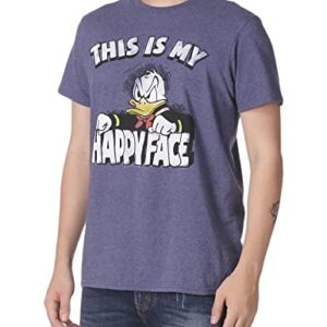 Disney Men's Donald Duck Happy Face T-Shirt, Navy Heather, 3X