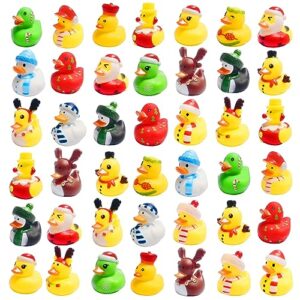 42 pcs christmas rubber ducks,baby showers accessories jeep duckies bath toys for kids christmas party favors,gift exchange,christmas stocking stuffers(christmas)