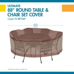 Duck Covers Ultimate Waterproof Round Patio Table & Chair Set Cover, 88 Inch