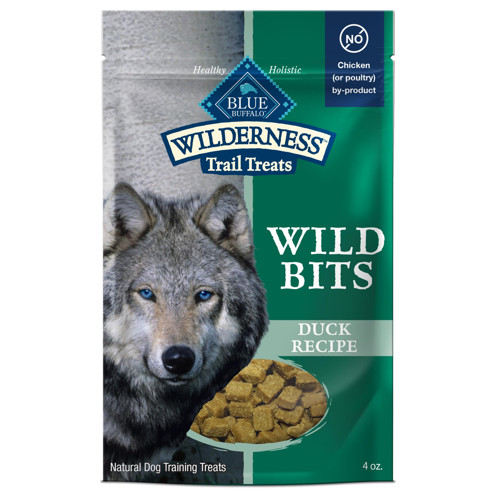 Blue Buffalo Wilderness Wild Bits Soft & Chewy Training Treats for Dogs, Grain-Free, Duck Recipe, 4-oz. Bag