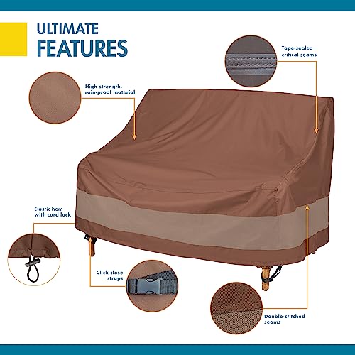 Duck Covers ULV623835 Ultimate 62 in. W Patio Loveseat Cover, x 38" D x 35" H, Mocha Cappuccino, Patio Furniture Covers