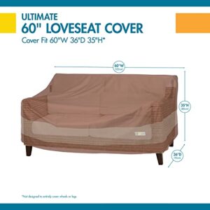 Duck Covers ULV623835 Ultimate 62 in. W Patio Loveseat Cover, x 38" D x 35" H, Mocha Cappuccino, Patio Furniture Covers