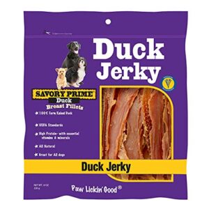 savory prime 400 natural duck jerky dog treats, 8 oz