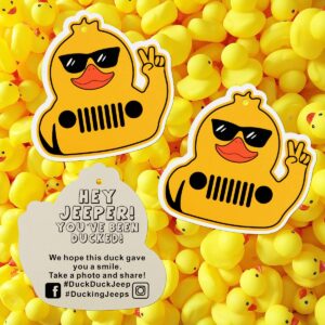 Fantasyon Funny Ducked Card 50 Pack Duck Duck Tags Attach to Rubber Ducks Duck Design With Round Hole and Rubber Bands 3.5 x 2 Inch