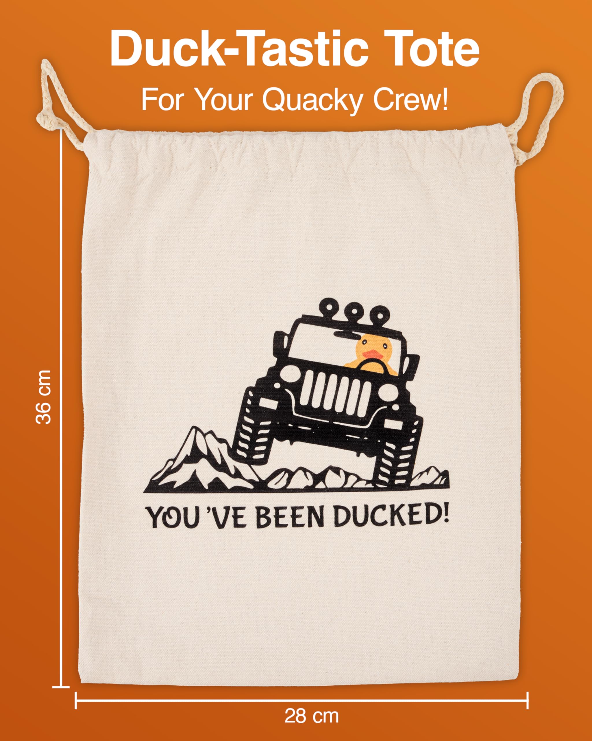 Jeep Ducks for Ducking Drawstring Duck Bag - 14" x 11" - Rubber Ducks for Jeep Ducking Bag Holds up to 50 Jeep Ducks for Ducking and Jeep Duck Tags - Gift for Jeep Owner/Lover - Ducks for Jeeps