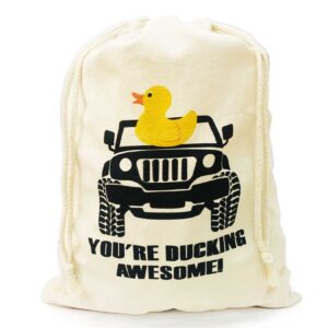 Artreeiger Duck Duck Bag 15.8 x 11.8 Inch Large Reusable Rubber Duck Bag Rubber Duck Drawstring Bag Great Gift for Duck Enthusiast, Duck Themed Party Favor Bags Gift Wrap Bags