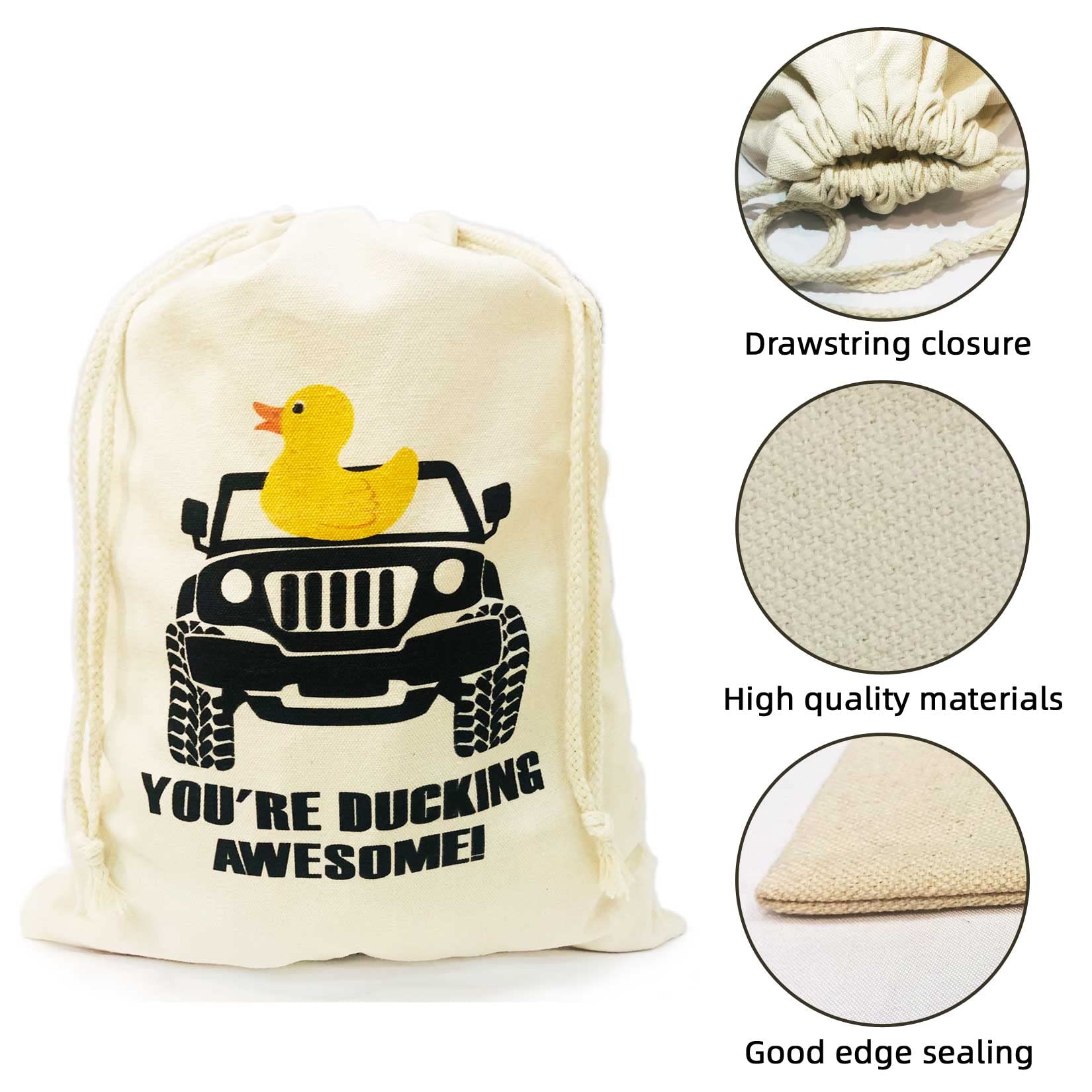 Artreeiger Duck Duck Bag 15.8 x 11.8 Inch Large Reusable Rubber Duck Bag Rubber Duck Drawstring Bag Great Gift for Duck Enthusiast, Duck Themed Party Favor Bags Gift Wrap Bags