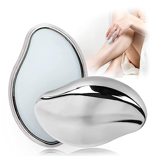 NOBVEQ Crystal Hair Eraser,Reusable Crystal Hair Remover Magic Painless Exfoliation Hair Removal Tool, Magic Hair Eraser for Back Arms Legs Fast & Easy Crystal Hair Eraser for Women and Men (Silver)