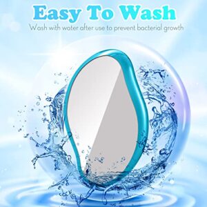 Crystal Hair Eraser, Reusable Crystal Hair Remover Magic Painless Exfoliation Hair Removal Tool, Magic Hair Eraser for Back Arms Legs, Washable, Hair Remover for Women and Men(Blue)